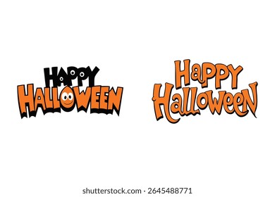 Vetor de texto "Feliz Halloween" ousado e assustador perfeito para o design de camiseta. Ideal para vestuário com tema de Halloween, impressão sob demanda e mercadoria festiva. Gráfico escalável de alta qualidade.