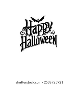  Tipografía atrevida y espeluznante deletreando "Feliz Halloween" en letras estilizadas, perfecta para diseños festivos. El texto evoca un sentimiento de Halloween juguetón pero inquietante, ideal para cartas y Anuncios de temporada