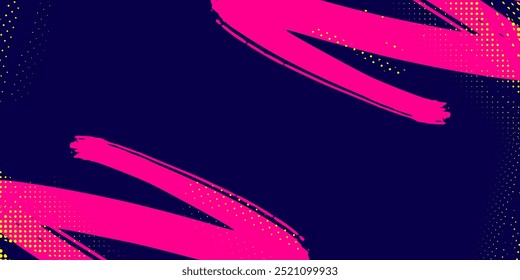 Bold Sport Background with Neon Pink Colors Brush Strokes in a Graffiti Style. Vibrant Sporty Abstract Background with Grunge Texture Design Elements