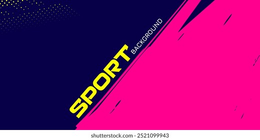 Bold Sport Background with Neon Pink Colors Brush Strokes in a Graffiti Style. Vibrant Sporty Abstract Background with Grunge Texture Design Elements