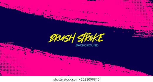 Bold Sport Background with Neon Pink Colors Brush Strokes in a Graffiti Style. Vibrant Sporty Abstract Background with Grunge Texture Design Elements