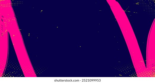 Bold Sport Background with Neon Pink Colors Paint Splashes in a Graffiti Style. Vibrant Sporty Abstract Background with Brush Strokes and Grunge Texture Design Elements