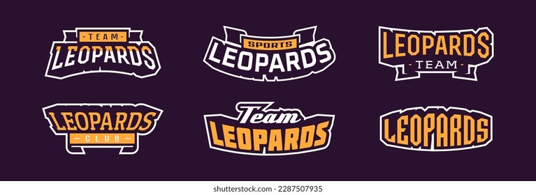 Bold sports font for panther leopard logo. Text style lettering for esport, leopard mascot logo, sport team, college club. Vector illustration isolated on background