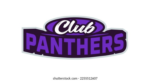 Bold sports font for panther mascot logo. Text style lettering for esport, mascot logo, sport team, college club. Vector illustration isolated on background