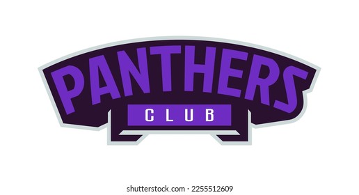 Bold sports font for panther mascot logo. Text style lettering for esport, mascot logo, sport team, college club. Vector illustration isolated on background