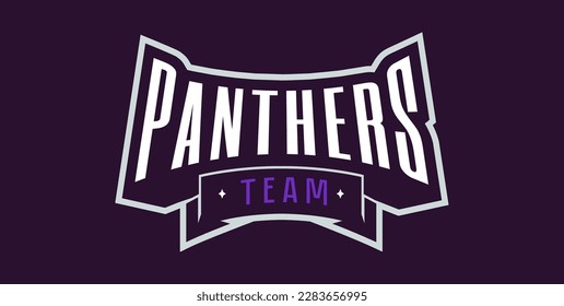 Bold sports font for panther mascot logo. Text style lettering for esport, mascot logo, sport team, college club. Vector illustration isolated on background
