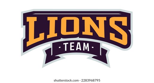 Bold sports font for panther mascot logo. Text style lettering for esport, leo mascot logo, sport team, college club. Font on ribbon. Vector illustration isolated on background