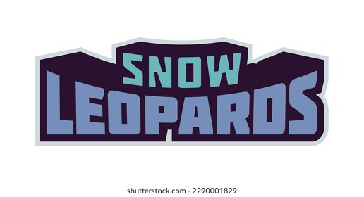 Fette Sportart für Schnee Leopard Leopard Logo. Textstil-Schriftzeichen für den Hafen, Schnee-Leoparden-Maskottlogo, Sportteam, College-Club. Vektorgrafik einzeln auf Hintergrund