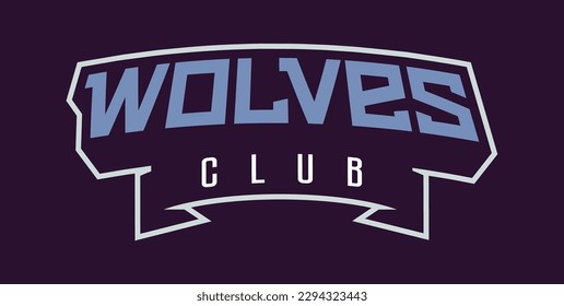 Audaz fuente deportiva para el logo de la mascota de lobo. Grabación de texto para el deporte, logo de la mascota de lobo, equipo deportivo, club universitario. Tipo de letra en la cinta de opciones. Ilustración del vector aislada en el fondo