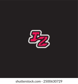 bold sporty gaming style dynamic line monogram logo letter cool esport concept IZ