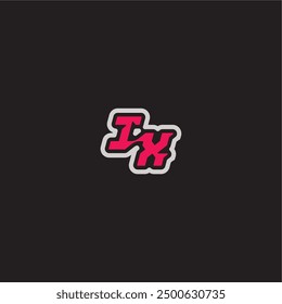 bold sporty gaming style dynamic line monogram logo letter cool esport concept IX