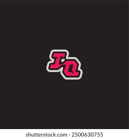 bold sporty gaming style dynamic line monogram logo letter cool esport concept IQ