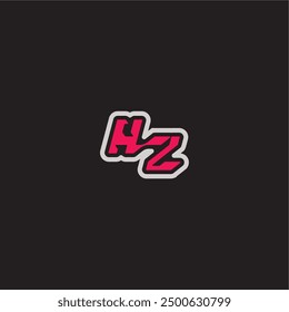 bold sporty gaming style dynamic line monogram logo letter cool esport concept HZ