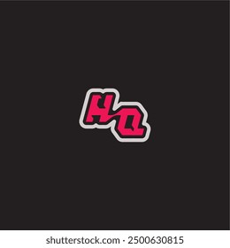bold sporty gaming style dynamic line monogram logo letter cool esport concept HQ