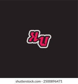 bold sporty gaming style dynamic line monogram logo letter cool esport concept KU