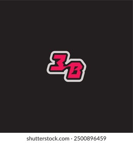 bold sporty gaming style EB cool esport concept dynamic line monogram logo letter