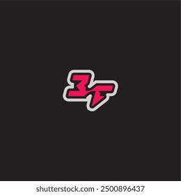 bold sporty gaming style EF cool esport concept dynamic line monogram logo letter