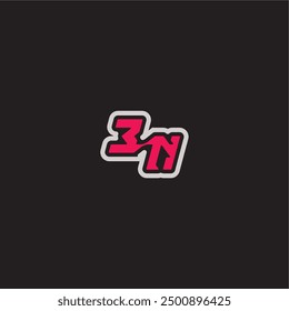 bold sporty gaming style EN cool esport concept dynamic line monogram logo letter