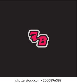 bold sporty gaming style FB cool esport concept dynamic line monogram logo letter