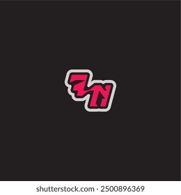 bold sporty gaming style FN cool esport concept dynamic line monogram logo letter