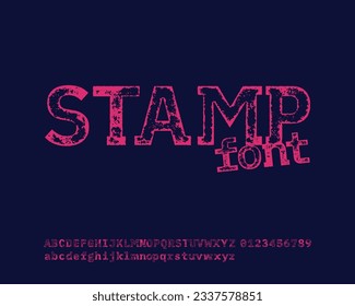 Bold Stamping font set design