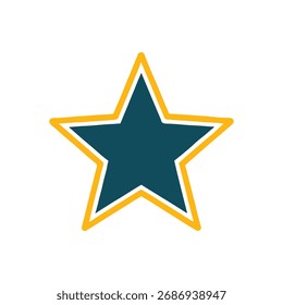 Icono de estrella en negrita aislado en el fondo blanco - diseño simple y limpio del símbolo,