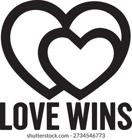 A bold statement of love and acceptance with intertwined hearts and text