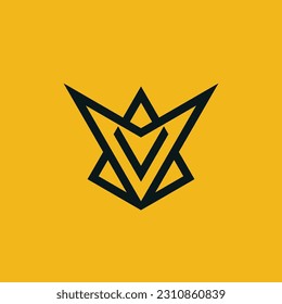 bold and straight letter V lines monogram logo