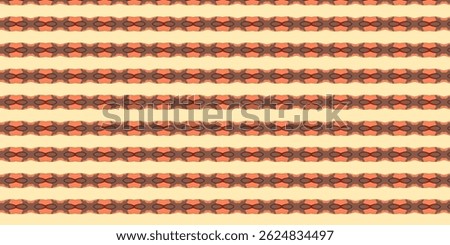 A bold and striking abstract pattern with warm brown and orange tones arranged in horizontal stripes.