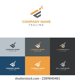 Bold and Striking Geometric EI Letter Logo Template for Modern Brands