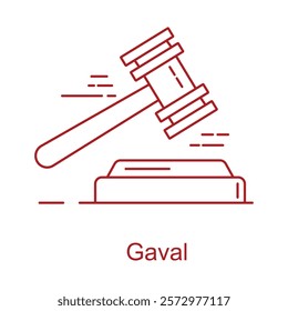 A bold and striking icon of a gavel, representing authority, judgment, and law. Perfect for legal, courtroom, and auction-related visuals.