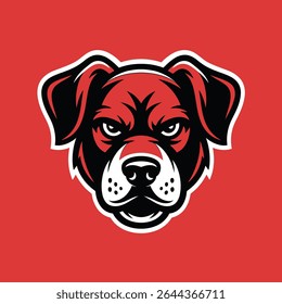 A bold and striking illustration of a dog's head capturing its strong features and character. This design is perfect for pet-related projects logos.