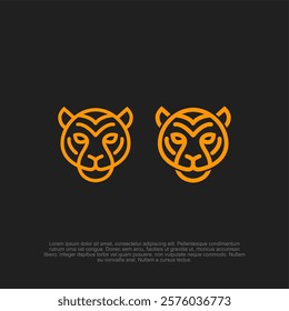 bold and striking tiger head logo design, featuring powerful lines and a modern aesthetic to create a fierce and memorable brand identity