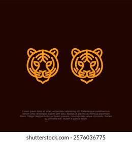 bold and striking tiger head logo design, featuring powerful lines and a modern aesthetic to create a fierce and memorable brand identity