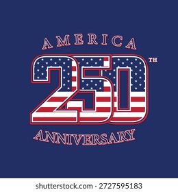 Diseño de tipografía llamativo y llamativo que celebra el 250 aniversario de Estados Unidos con un fuerte impacto visual patriótico