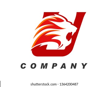 Bold and Strong illustration logo design initial alphabet combine with lion head, make your company look brave and powerful.