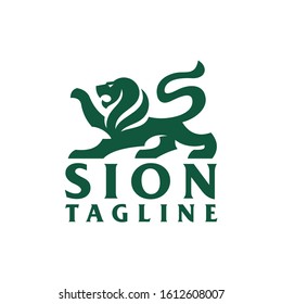 A bold and strong lion logo with a tail forming the letter S.