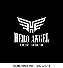 A bold, strong logo about the letter H and wings.
EPS 10, Vector.