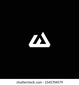 Bold and strong logo design of letter W with dark background- EPS10 - Vector.