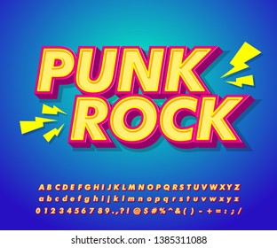 Bold Strong Modern Font Effect Music Sticker Or Banner, Modern Punk Rock Sticker