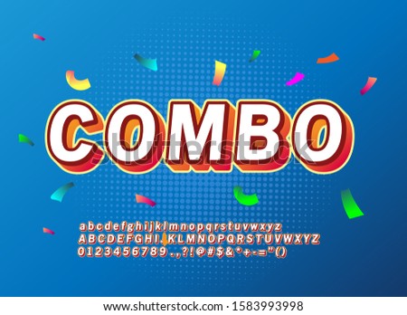 Bold and strong modern typeface, strong bold 3D font effect, vibrant cool style effect, numbers and symbols