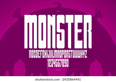 Bold and strong vector geometric font for logos and branding, heavy letters alphabet for posters and advertising, display typeface with huge fat letters.