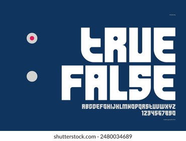Bold and strong vector geometric font for logos and branding, heavy letters alphabet for posters and advertising, display typeface with huge fat letters.