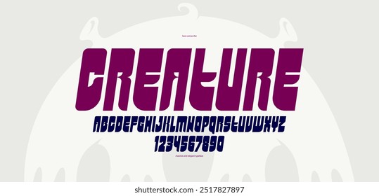 Fonte geométrica vetorial em negrito e forte para logotipos e marcas, alfabeto de letras pesadas para cartazes e publicidade, fonte tipográfica com letras gordas enormes, versão em itálico.