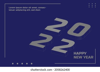 Bold Style Design Vector Happy New Year 2022