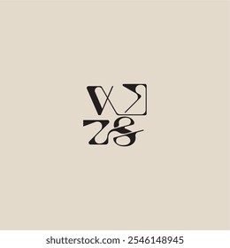 estilo audaz y concepto de lujo VS elegante logotipo inicial letra monograma de tipografía curva