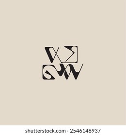 bold style and luxury concept VW elegant initial logo letter curved typography monogram
