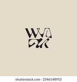 bold style and luxury concept WK elegant initial logo letter curved typography monogram