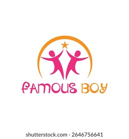 Bold and stylish Famous Boy logo design symbolizing confidence, trendiness, and youthful energy. Perfect for kids’ fashion brands, lifestyle products, or entertainment businesses.
