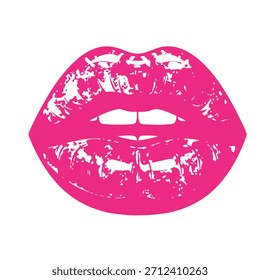 Una ilustración atrevida y elegante de labios rosados, perfecta para la belleza, la moda y los diseños de temática romántica. Esta obra de arte de Vector hace una declaración visual llamativa, ideal para el arte digital, publicidad, 